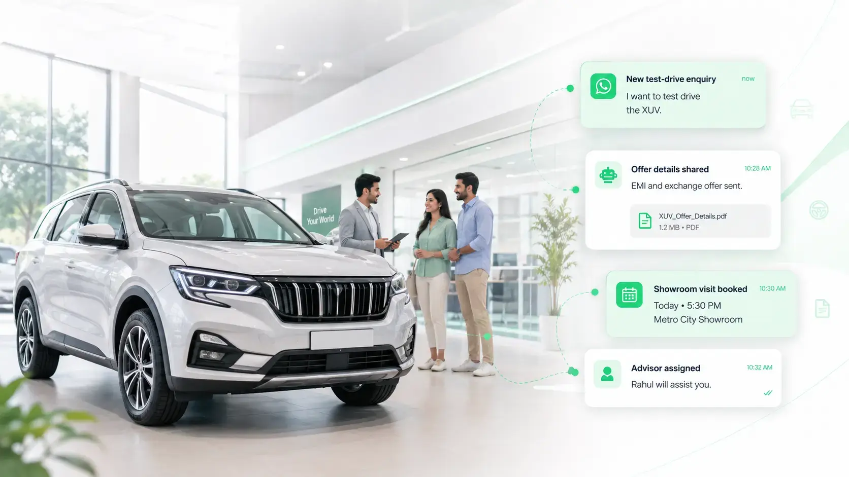 Automobile WhatsApp marketing workflow